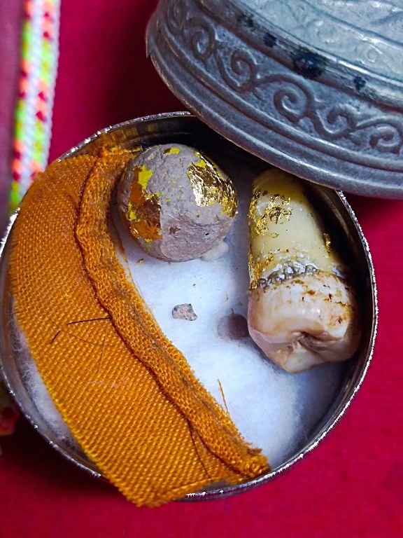 พระทันตธาตุ ครูบาสิทธิ วัดปางต้นเดื่อ อ.แม่อาย จ.เชียงใหม่ เจ้าของเดิมชื่อคุณบอม เคยเป็นเภสัชโรงพยาบาลสันทราย จ.เชียงใหม่ ปัจจุบันอายุ 47 ปี (บันทึก พ.ศ.2566) เคยเป็นศิษย์และนับถือครูบาสิทธิตั้งแต่ปี 2549 - 2555 จนครูบาสิทธิท่านมรณภาพ