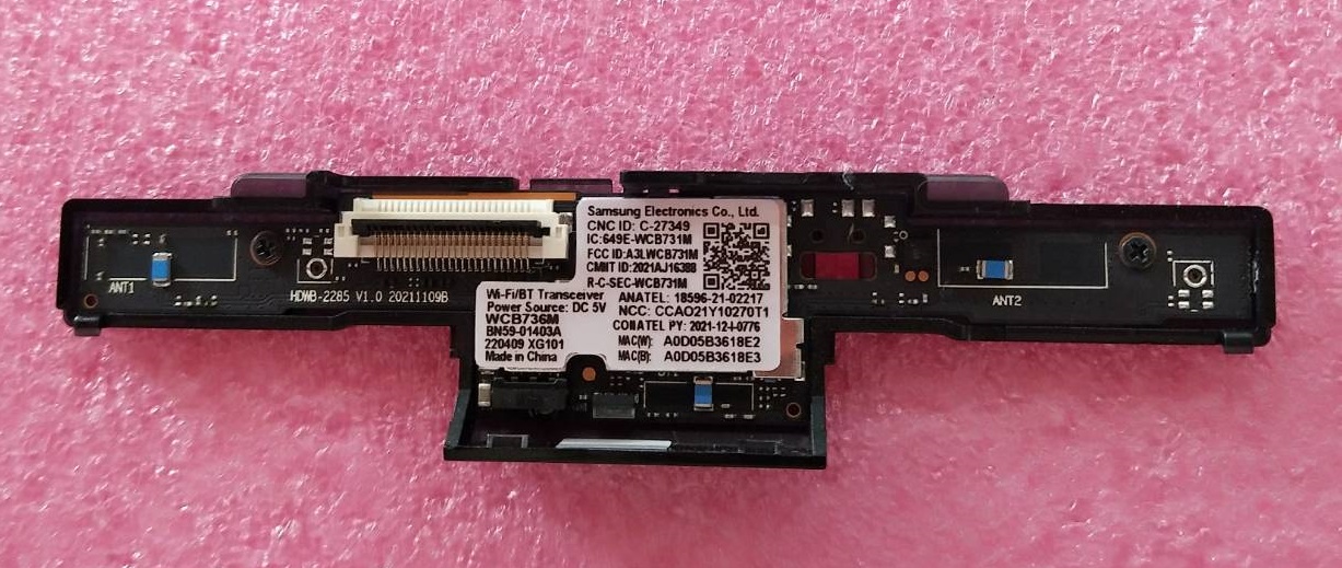 ตัวรับสัญญาณ Wifi ทีวีซัมซุง (SAMSUNG Wi-Fi Module) อะไหล่แท้/ของถอดพาร์ท BN59-01403A รุ่น QA55Q65BA และรุ่นอื่นที่พาร์ทเหมือนกัน