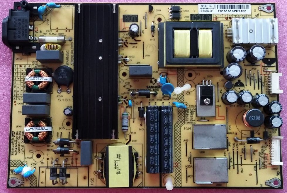 ซับพลายทีวี ทีซีแอล TCL และใช้ในยี่ห้อ GYGAR อะไหล่แท้/ของมือสองถอดจากเครื่อง ใช้กับรุ่น LED55D2730 LED55S3800 LED50D2720 พาร์ท SHG5504B-101H