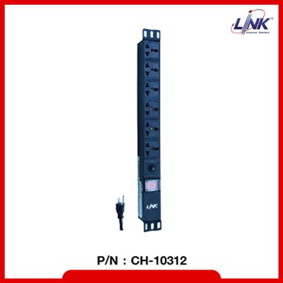 PDU 12 TIS Outlet (Lighting SW w/Guard + Protection 16A) รางไฟ มอก. ที่มี Protection และสวิสซ์ไฟ