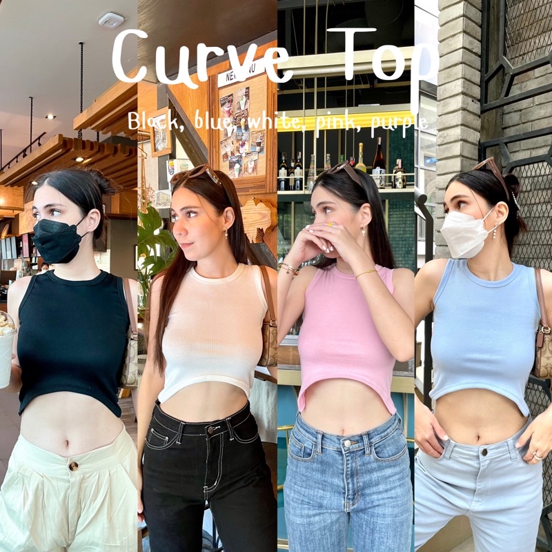 🌷Curve Top🌷 เสื้อครอปแต่งเว้าทั้งหน้าและหลัง ให้ลุคชิคๆ น่ารักมากกก แมชง่าย ผ้าอย่างดี คุ้มมาก!