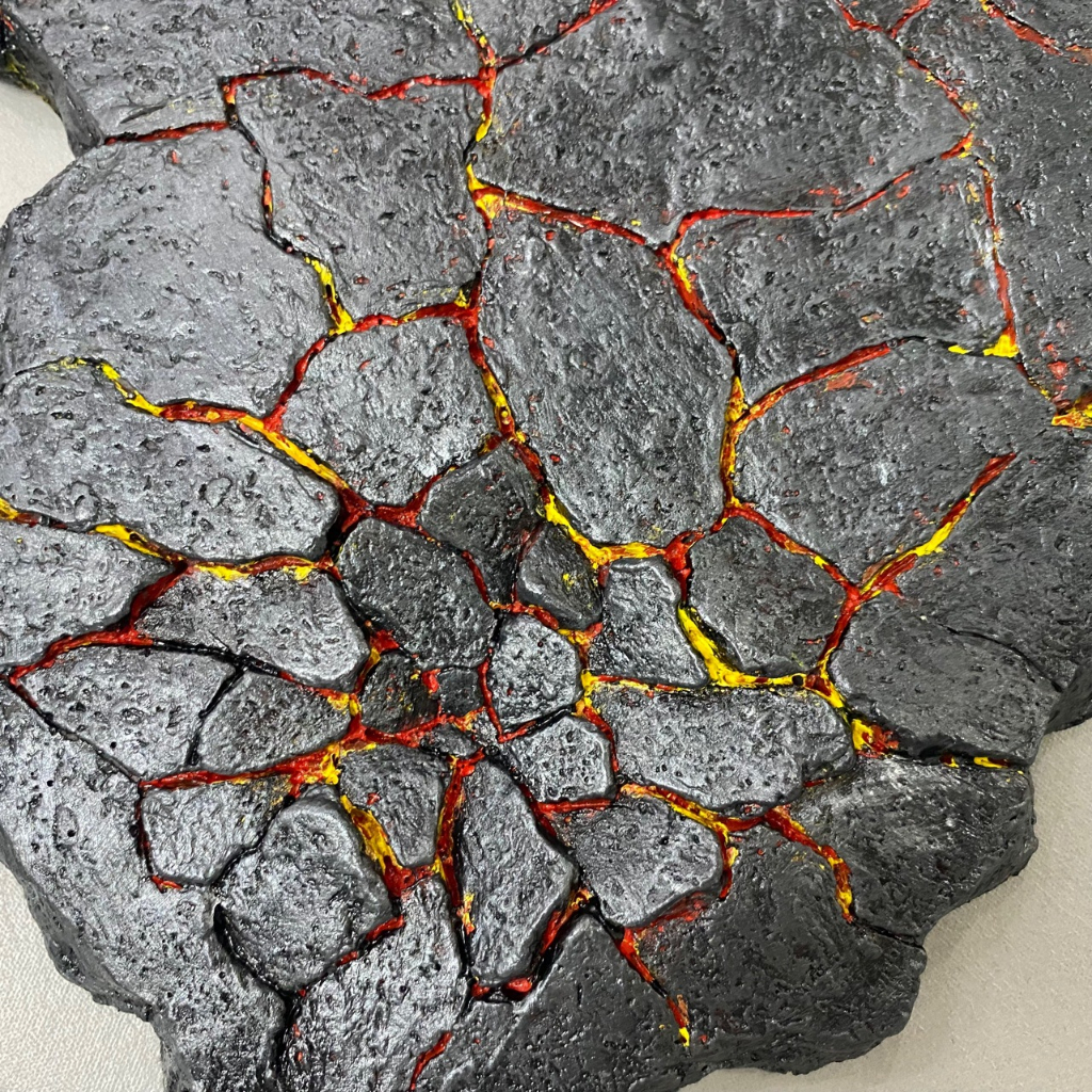 GK001ฉากพื้นหิน (มีไฟ) ไดโมราม่า ฐานวางโมเดล ฟิกเกอร์ งานฉาก งานเรซิ่น GK Resin Diorama ground Model Figure