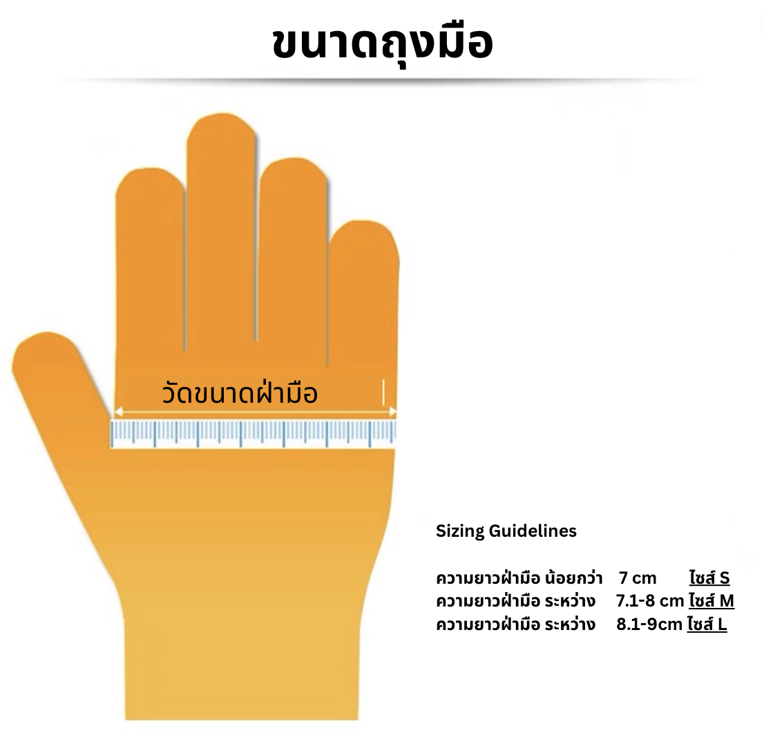 ถุงมือไร้แป้ง ทางการแพทย์ (สำหรับเจาะ เพิ่มความสะอาด ปลอดภัยให้กับตัวเอง)