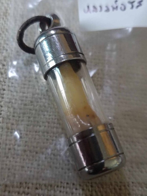 พระทันตธาตุ หลวงพ่อรส วัดหนองไข่ จ.แพร่ ได้มาจากคุณวินัย อายุ 84 ปี อดีตนายอำเภอ หลายพื้นที่ คุณวินัย นับถือหลวงพ่อรส เคยรับใช้และเก็บสะสมวัตถุมงคลของหลวงพ่อรส ได้รับพระทันตธาตุหลวงพ่อรสมาเมื่อ พ.ศ.2531 ท่านวินัย รับใช้หลวงพ่อรสจนหลวงพ่อรสมรณภาพ