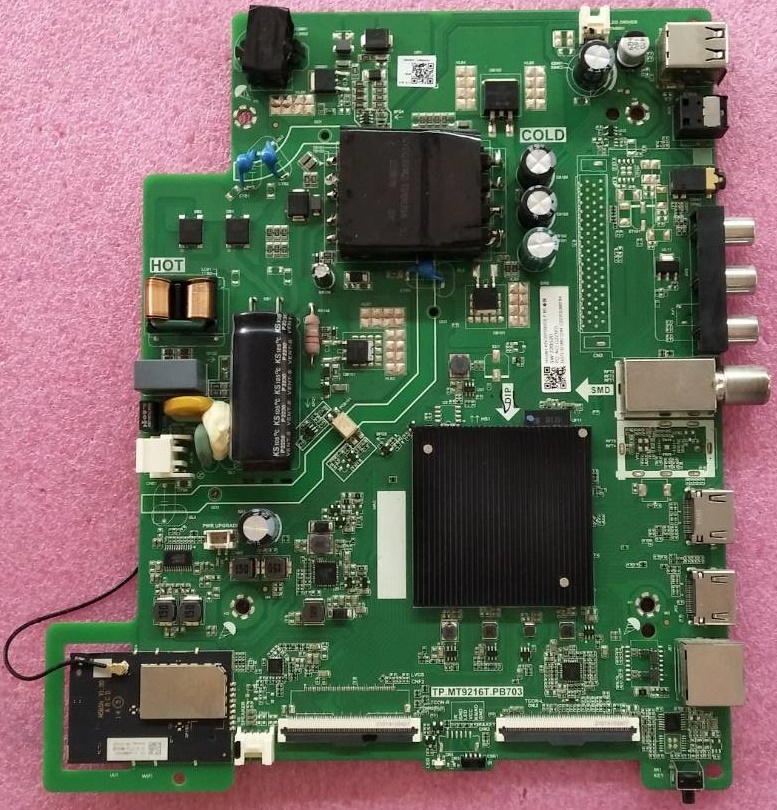 วันบอร์ดทีวี โตชิบ้า TOSHIBA อะไหล่แท้มือสองพร้อมใช้งาน ใช้กับรุ่น43V35KP พาร์ทติดบอร์ดTP.MS9216T.PB703