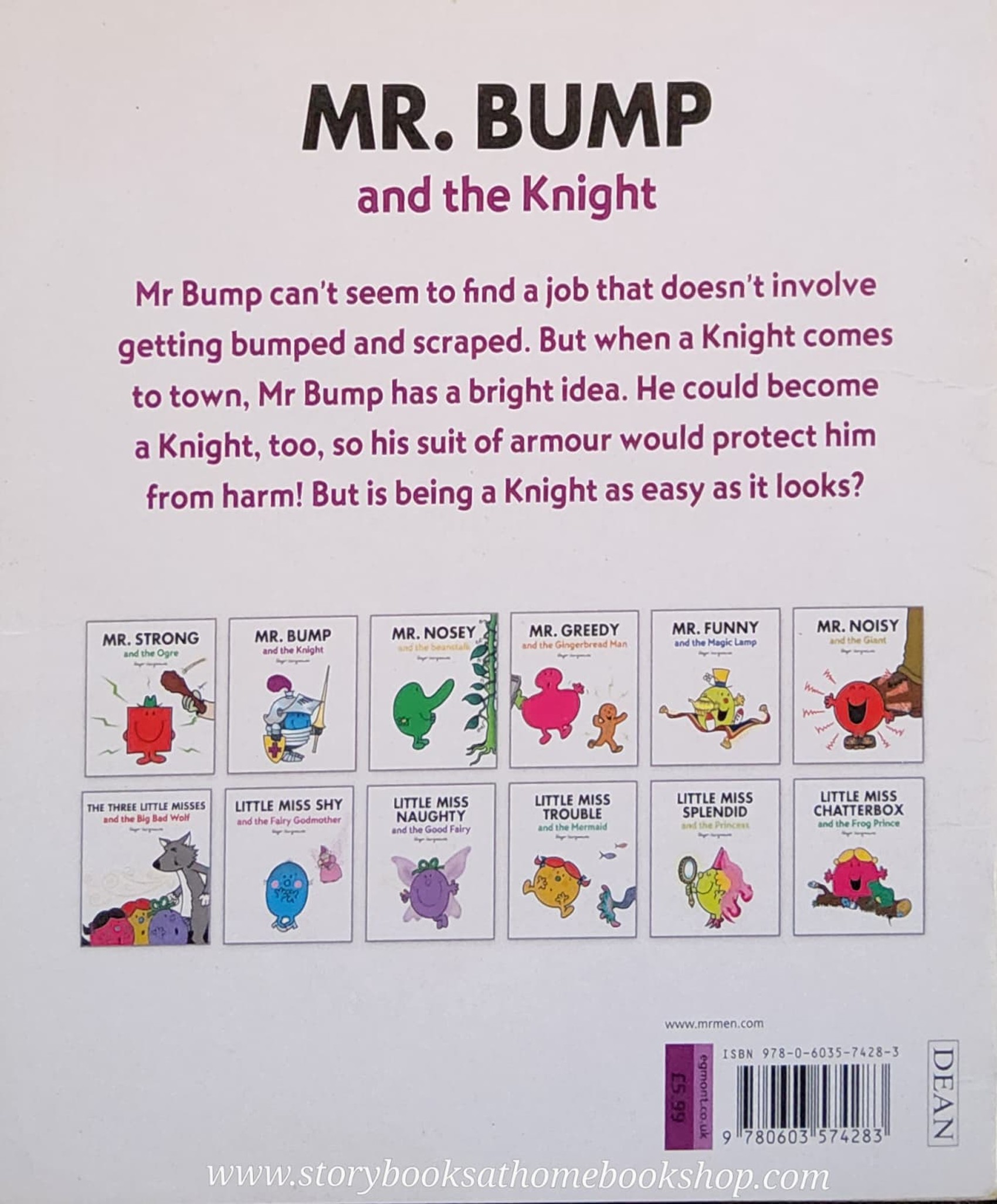 หนังสือ Bestseller Small book** **หนังสือนิทานปกอ่อน** 👉LITTLE MISS&MR.MEN👍 🍅🍓MR.BUMP AND THE KNIGHT BY Roger Hargreaues