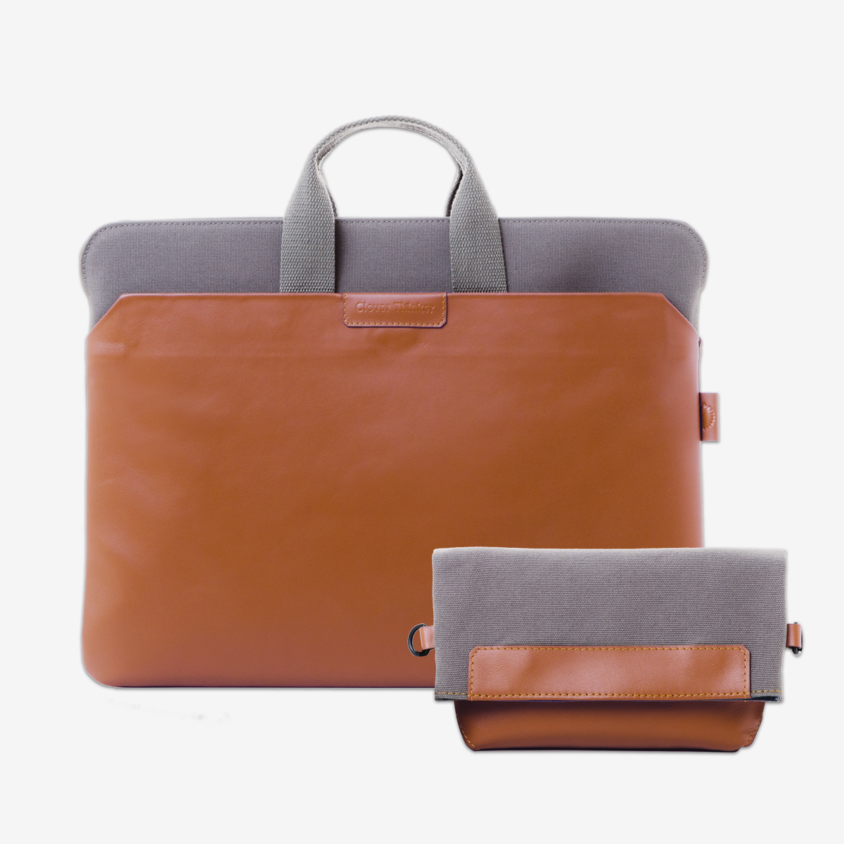 Work Day Buddy Set : กระเป๋าใส่โน๊ตบุ๊ค + กระเป๋าอเนกประสงค์ รุ่น Urban สีแทน/เทา