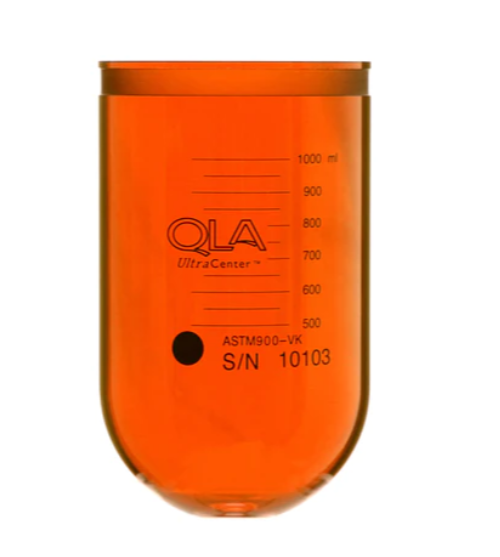 1000mL Amber UltraCenter Precision Glass Vessel for V-Series/Magnetic Collar Bracket, Magnetic Collar not included, Serialized P/N ASTM900-AVK
