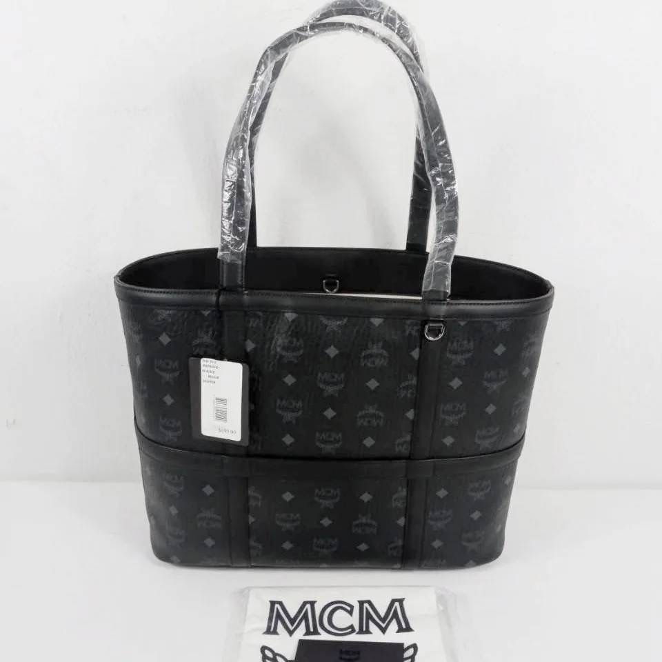 New Mcm tote สีดำ อุปกรณ์การ์ด ถุงผ้า