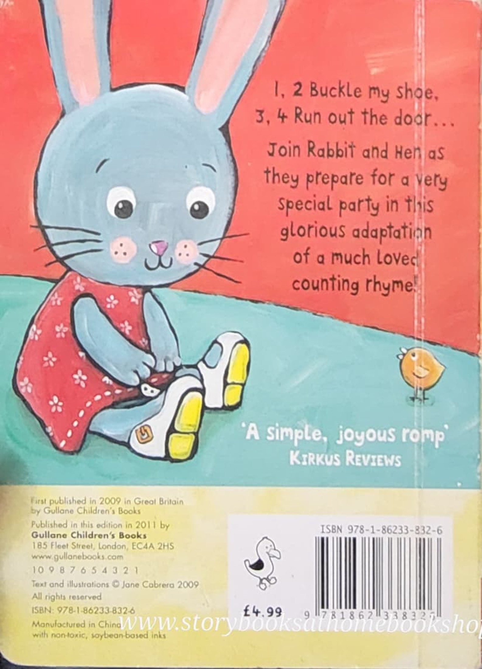 BOARD BOOK ** 🍅🍅ONE,TWO, BUCKLE MY SHOE BY JANE CABRERA