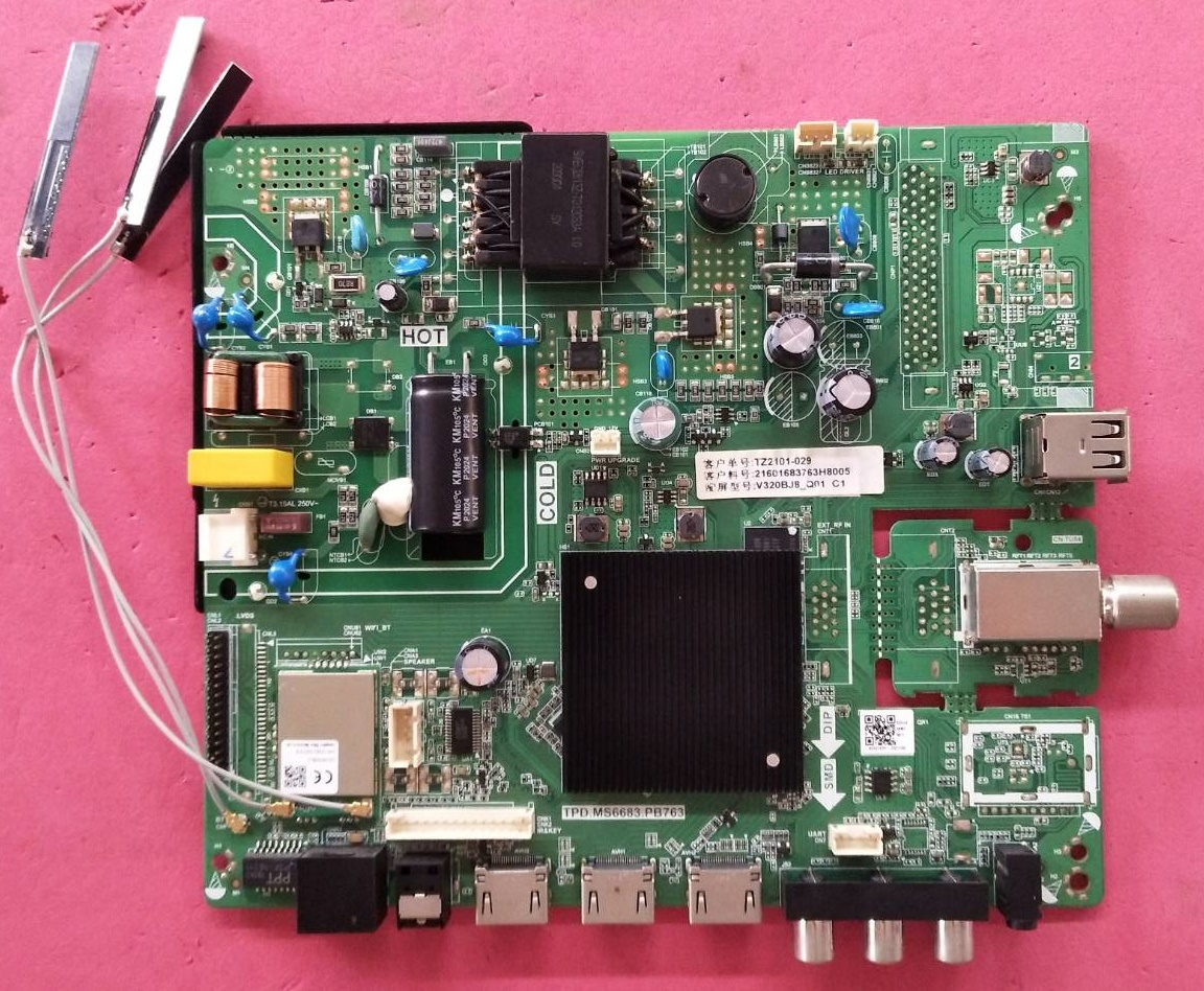 วันบอร์ดทีวีนาโน (One Board TV NANO) ของแท้ถอดจากเครื่อง รุ่น 32NST3001 พาร์ทTPD.MS6683.PB763 เบอร์จอ V320BJ8-Q01