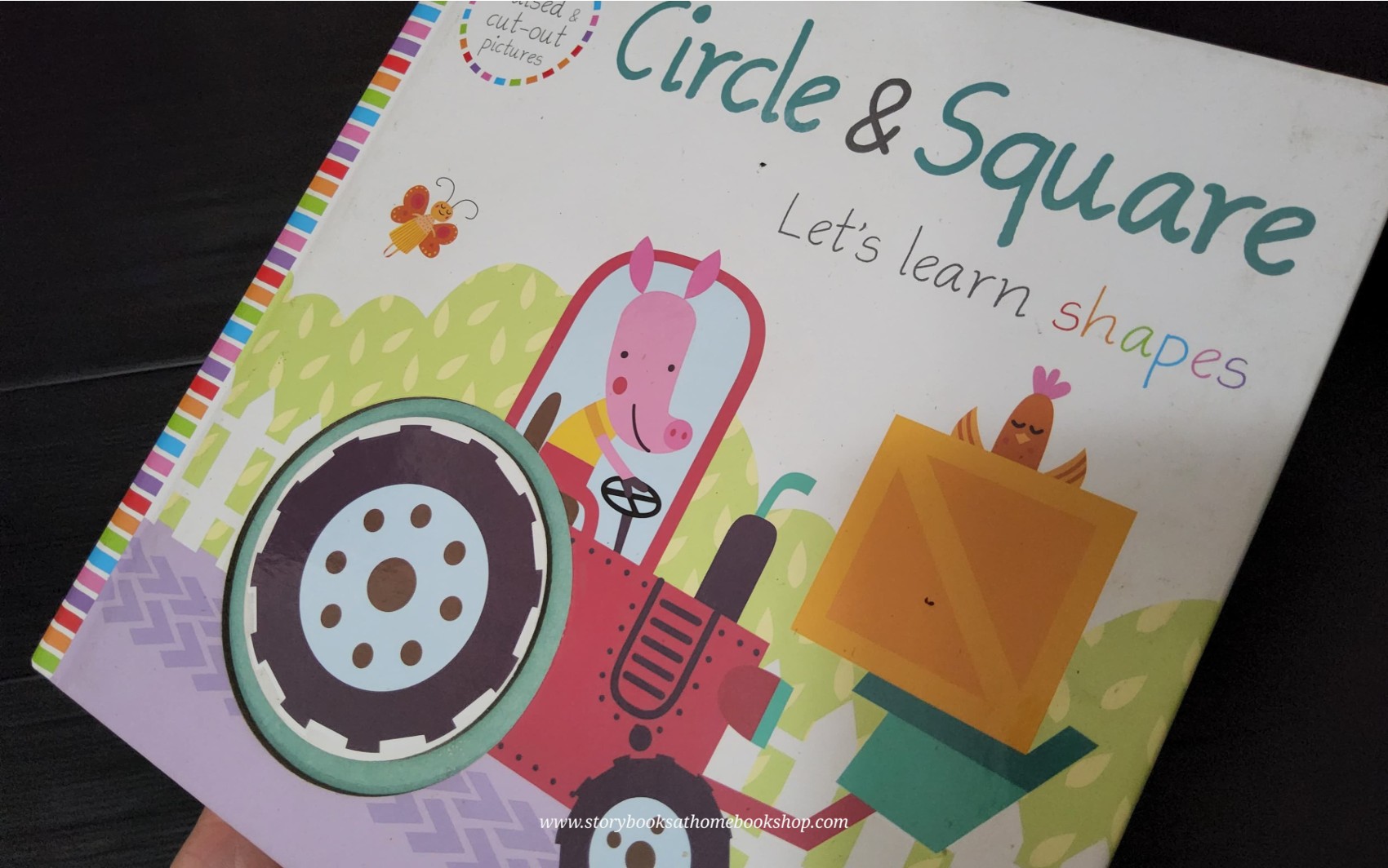 CUT-OUT TOUCH AND FEEL BOARD BOOK ** 🍅🍓CIRCLE&SQUARE LET'S LEARN SHAPES