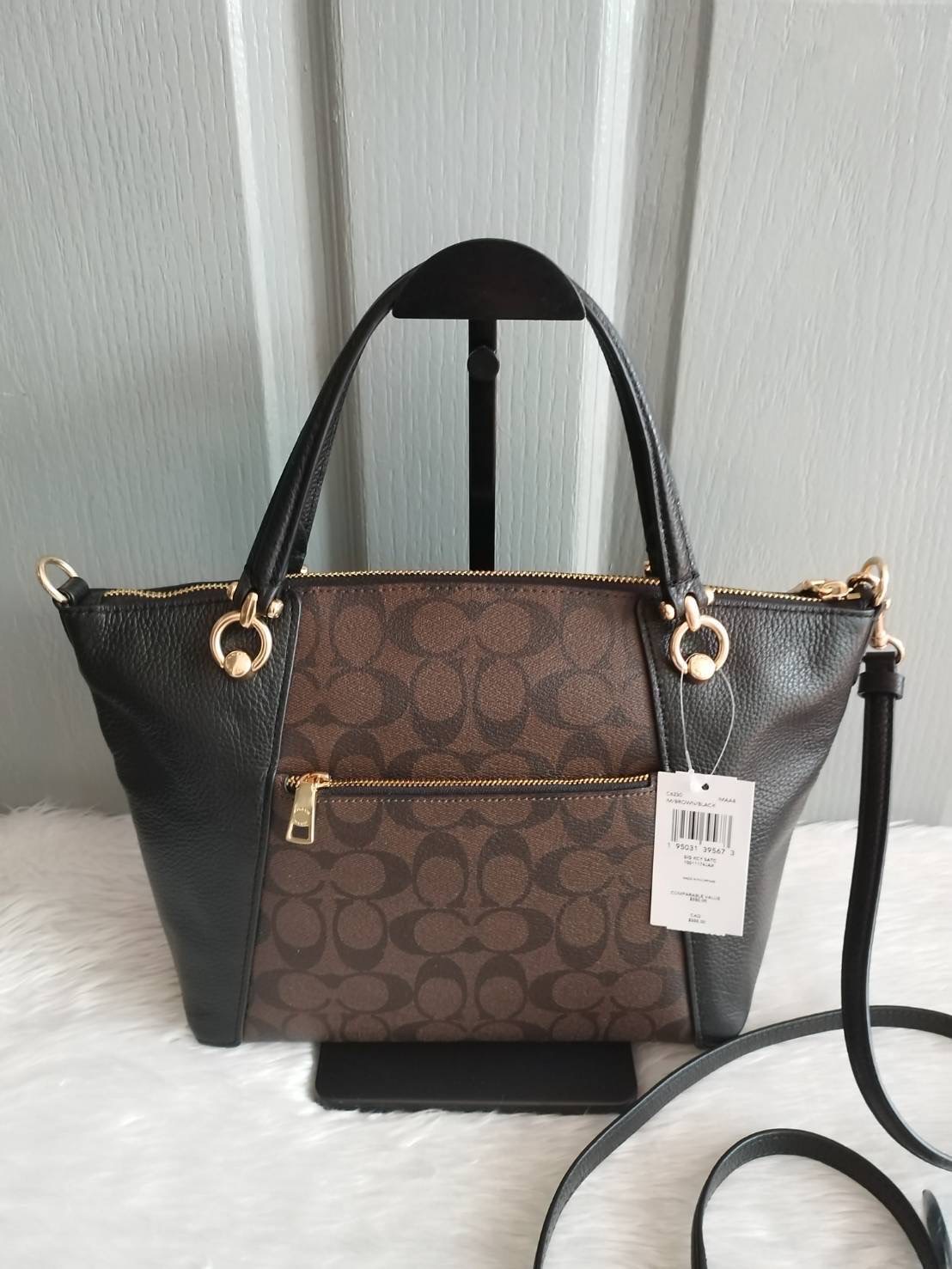 New Coach Kacey Satchel In Signature Canvas Color :Ml/BROWN/BLACK