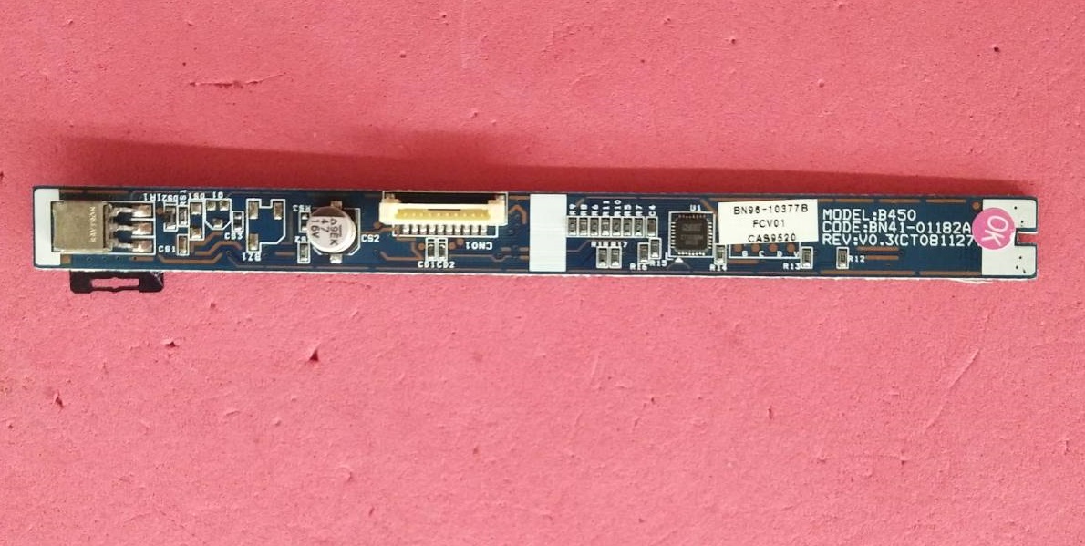 แผงรับรีโมท/ตัวรับรีโมททีวีซัมซุง/คีย์ทัช/คีย์คอนโทรล TV SAMSUNG (ซัมซุง) อะไหล่แท้/ของถอดพร้อมใช้งาน พาร์ท BN96-10377B BN41-01182A