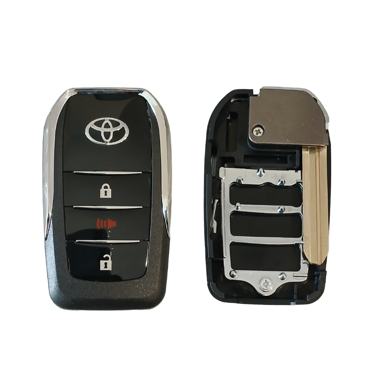 กรอบรีโมต Toyota 3 ปุ่ม (ล็อก+ฝาท้ายรถ+เสียงร้อง)