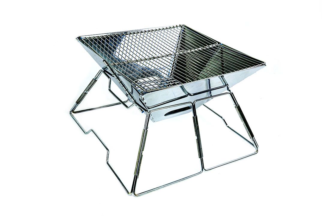 Charcoal bbq grill เตาบาร์บีคิวพกพา สแตนเลส พับได้ 34x34x21 cm