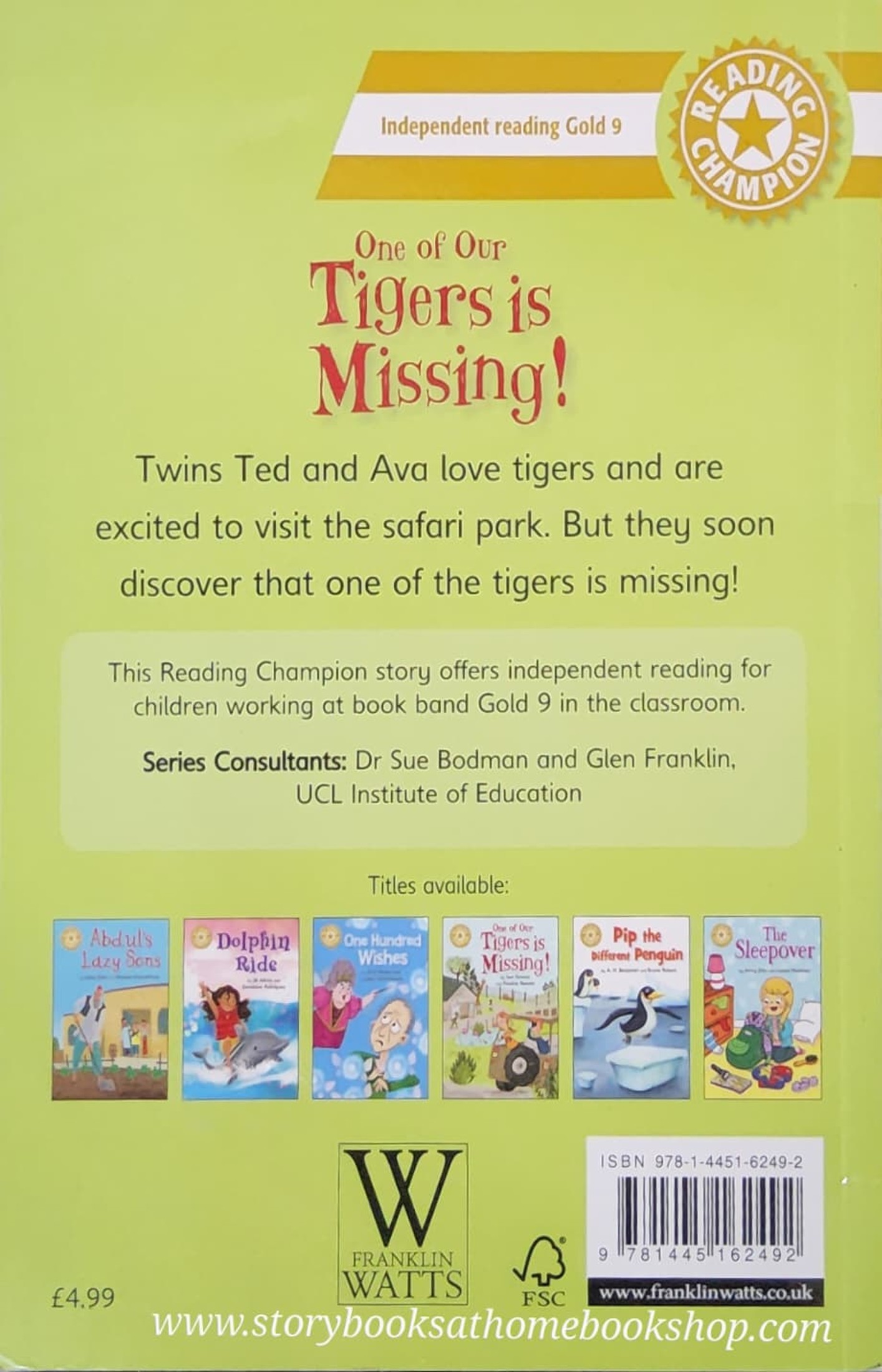 หนังสือนิทานปกอ่อน ** 🍅🍓READING CHAMPION:ONE OF OUR TIGERS IS MISSING BY SUE GRAVES AND PAULINE REEVES