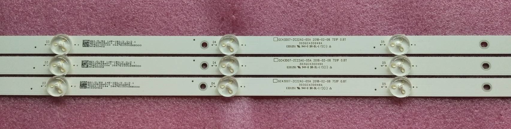 หลอดแบล็คไลท์ ACONATIC (อะโคเนติค) ของแท้ถอดจากเครื่อง รุ่น AN-43DF800SM (3แถวX7ดวง)