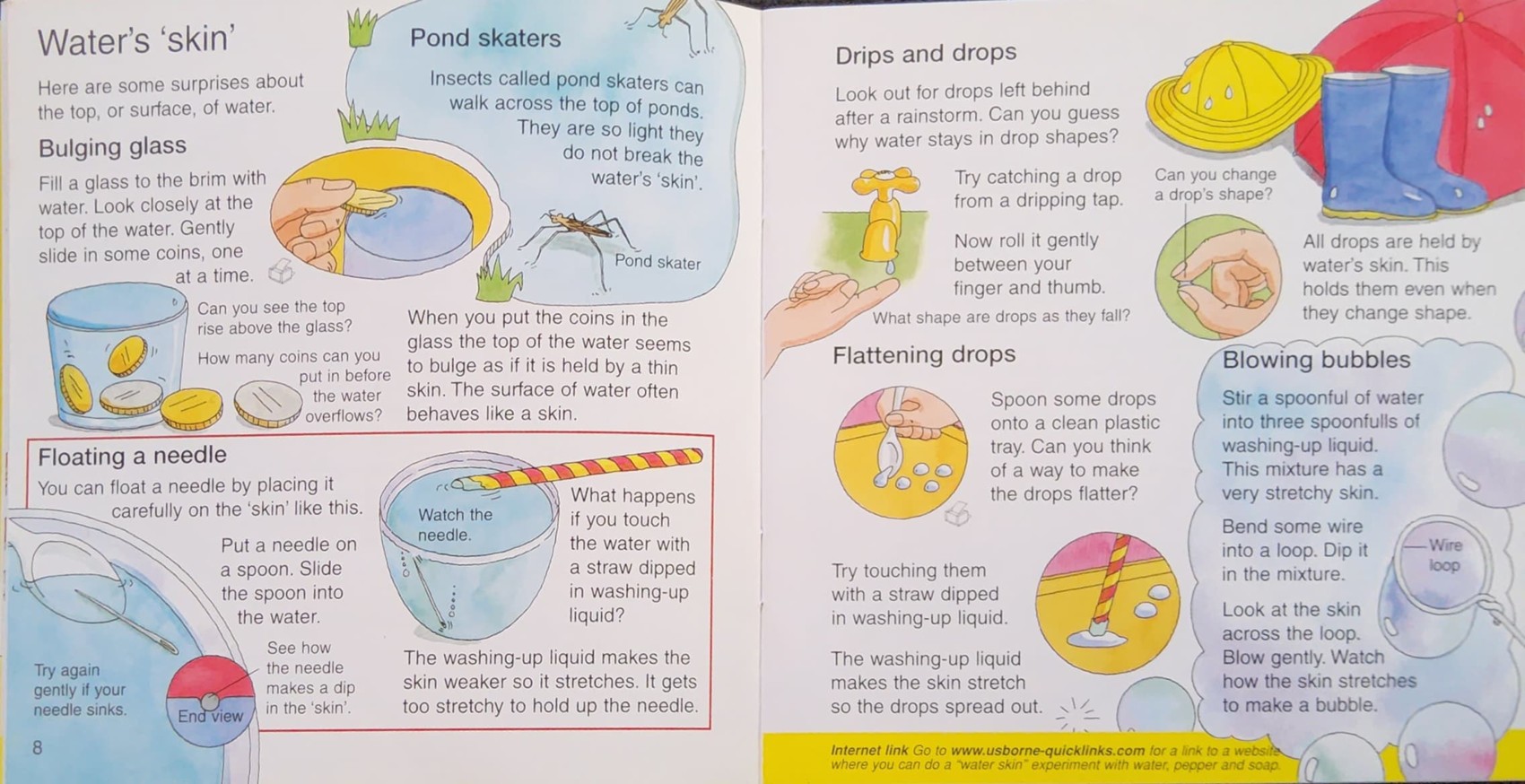 KNOWLEDGE BOOK** ♥️♥️USBORNE POCKET SCIENCE EXPERIMENTS WITH WATER