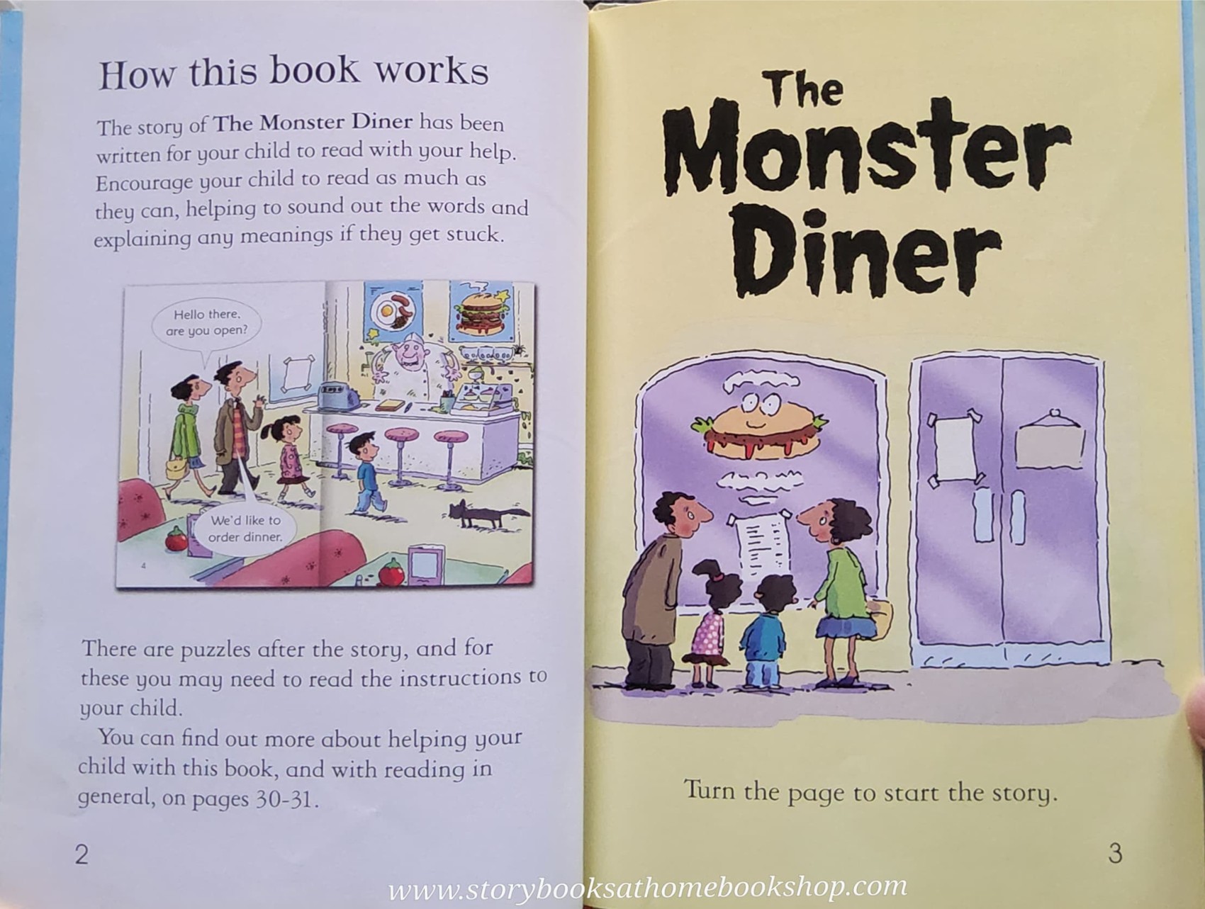 หนังสือนิทานปกแข็ง ** ♥️USBORNE VERY FIRST READING BOOK13:THE MONSTER DINER