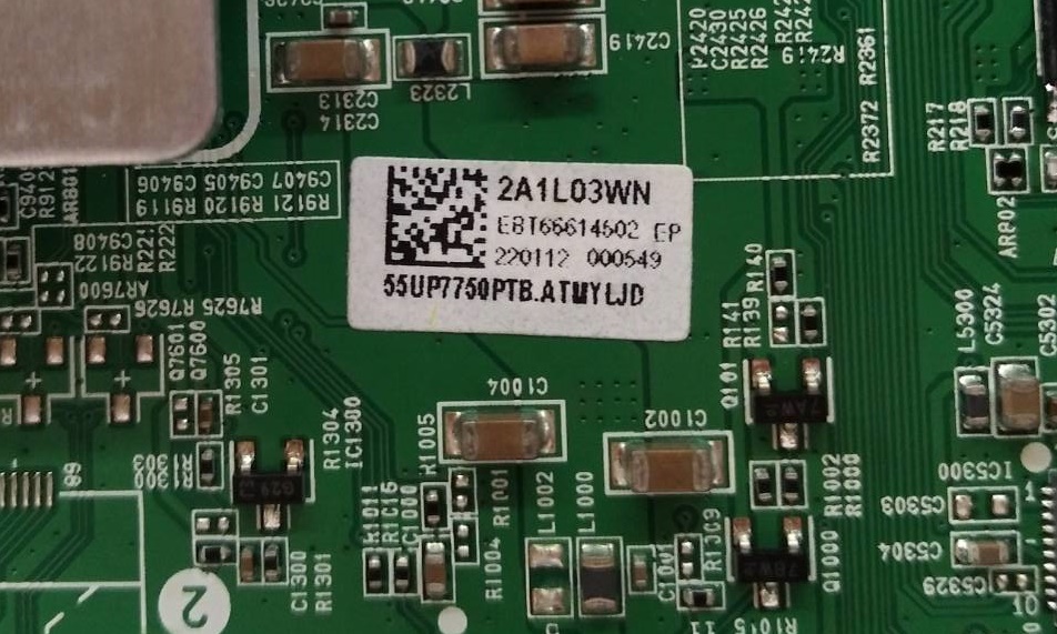 เมนบอร์ดทีวีแอลจี/อะไหล่ทีวีแอลจี (Mainboard TV LG) อะไหล่แท้/มือสองพร้อมใช้งาน ใช้กับรุ่น 55UP7700PTC.ATMYLJD :55UP7750PTB.ATMYLJD