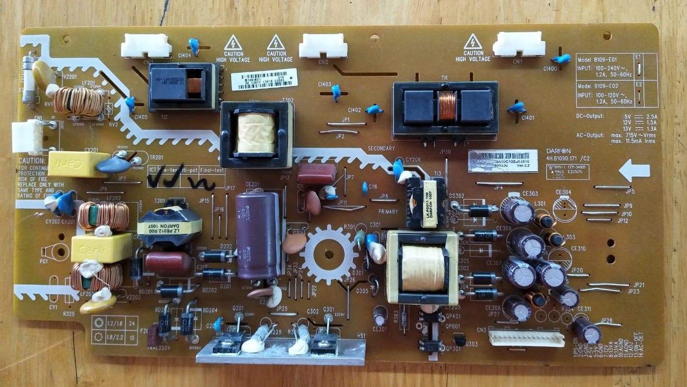 POWER SUPPLY SANYO (ซับพลาย ซันโย) อะไหล่แท้/ของถอด ใช้กับรุ่น LCD-24K40 พาร์ท B109-E01
