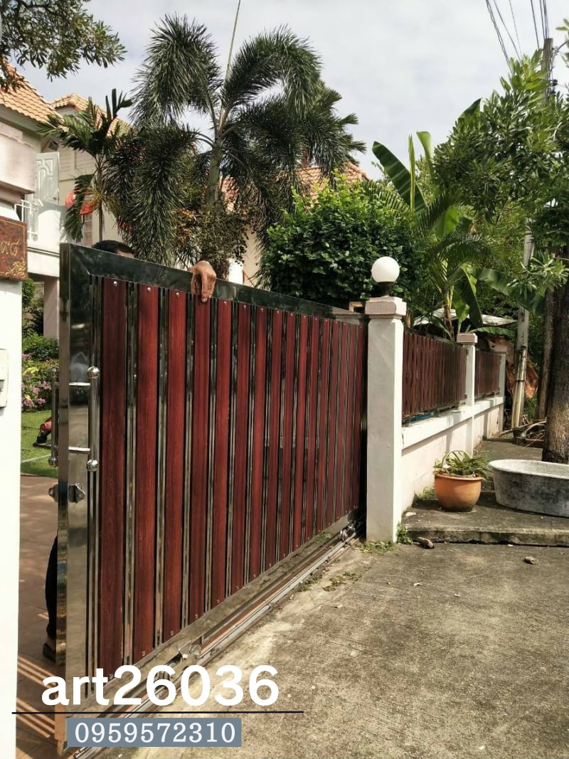 รั้วบ้าน รั้วหน้าบ้าน สแตนเลส รั้วไม้