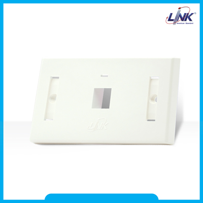 FACE PLATE 1 PORT With Icon & Lable ID (White) หน้ากากอย่างดีมีป้ายชื่อ สีขาว