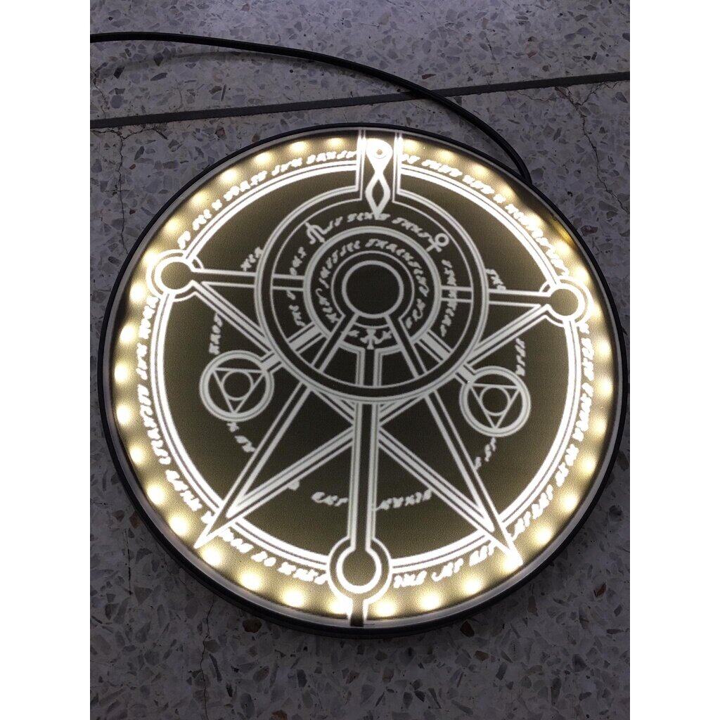 ฐานไฟ (มีลาย)สำหรับโชว์ ฟิกเกอร์ โมเดล 20cm สาย USB (สินค้าไม่รวมฟิกเกอร์) Display lamp Figure Model