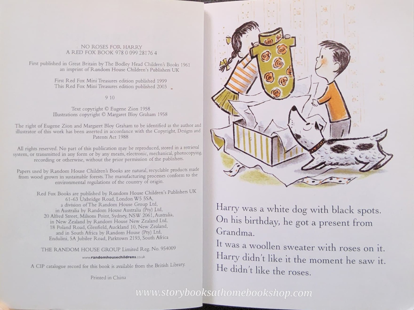 SMALL BOOK** **หนังสือนิทานปกอ่อน** 🍅🍓 NO ROSES FOR HARRY (MINI TREASURE) BYGENE ZION