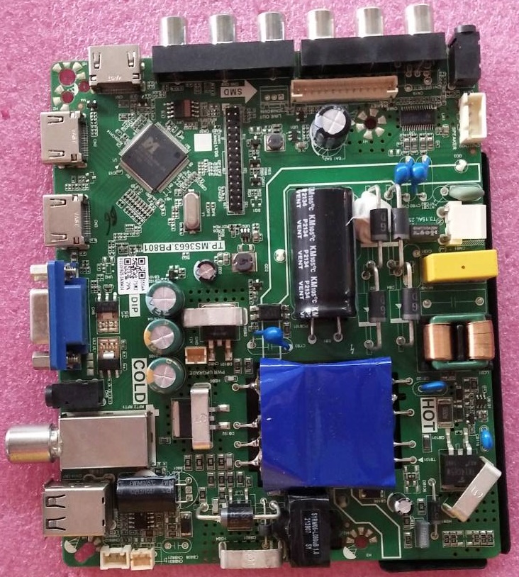 วันบอร์ดทีวีอะโคเนติค ACONATIC) มือสองพร้อมใช้งาน ใช้กับรุ่น 43HD511AN พาร์ทTP.MS3663.PB801 จอCC430LV1D Ver.02