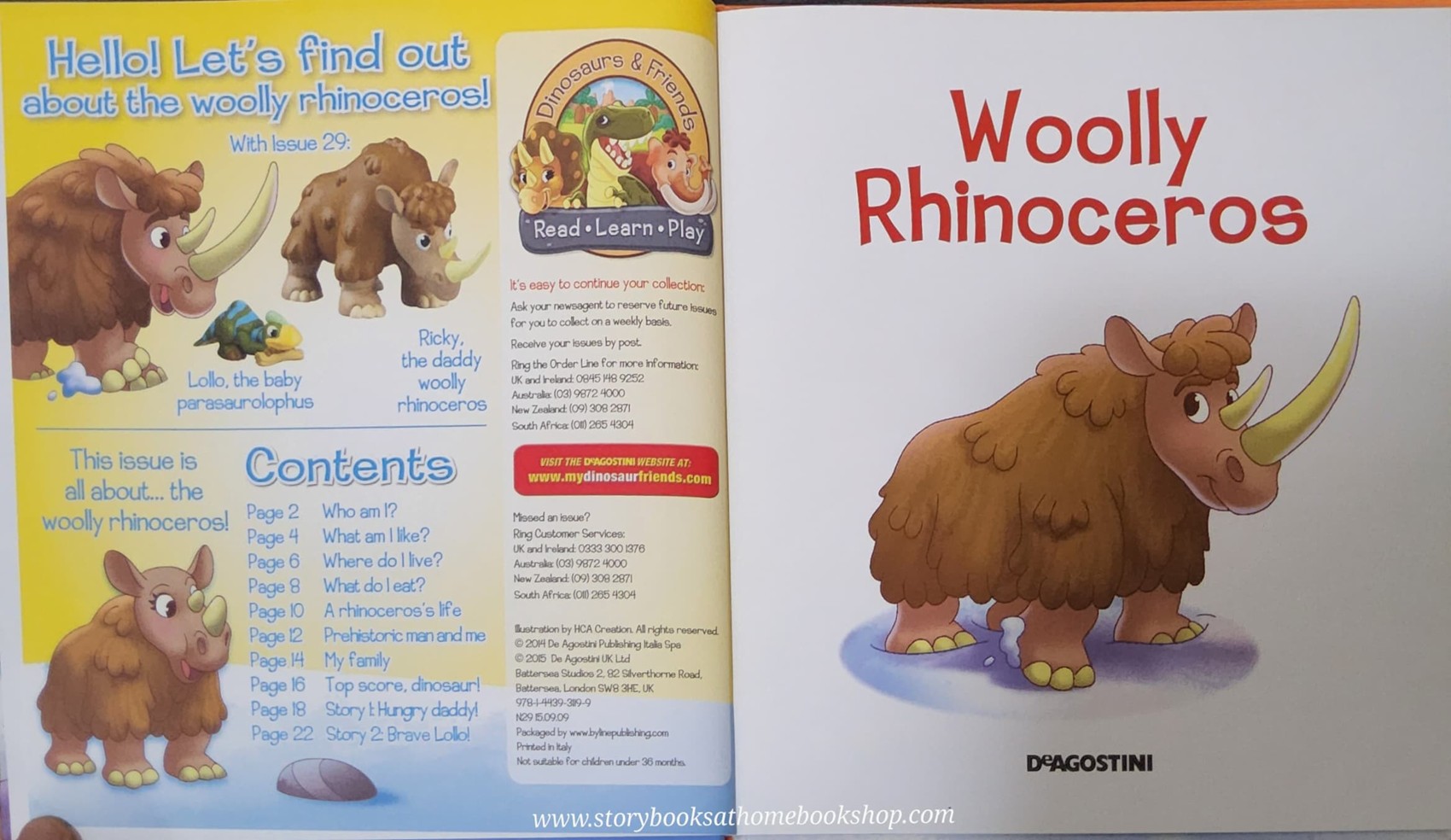 หนังสือนิทานปกแข็ง** 🍅🍓DINOSAURS&FRIENDS READ.LEARN.PLAY:PREHISTORIC ANIMALS:WOOLLY RHINOCEROS #29