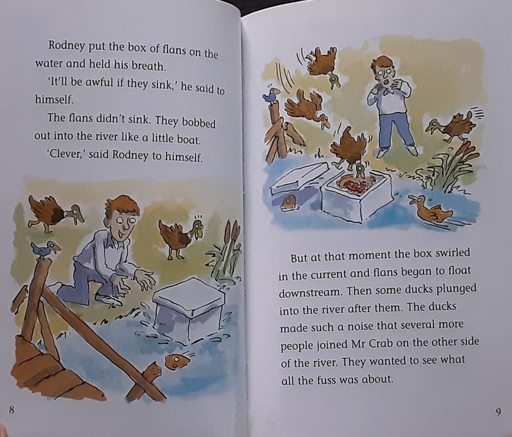 หนังสือนิทานปกอ่อน** 🍅🍓FLANS ACROSS THE RIVER BY NICK WARBURTON