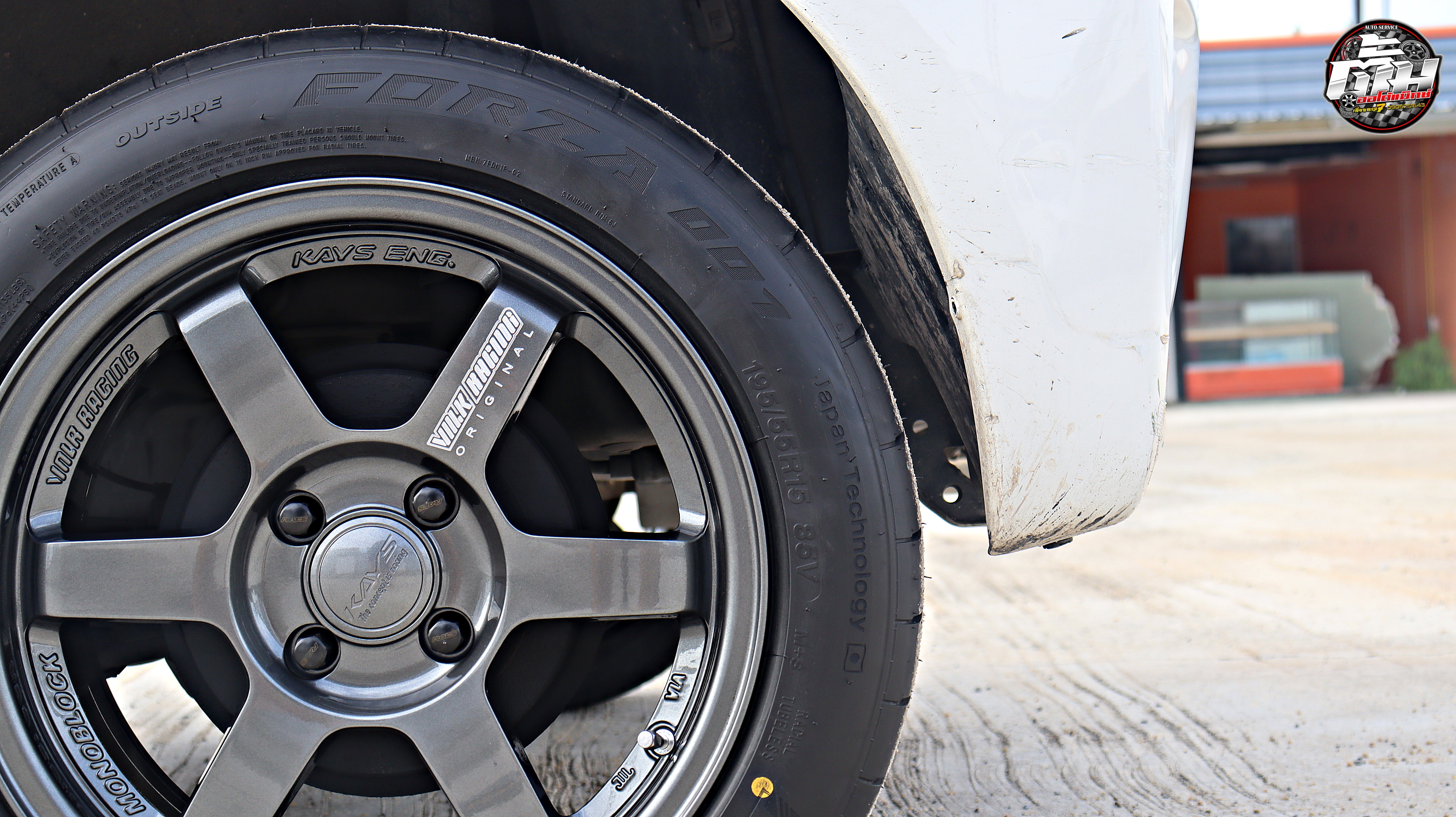 TOYOTA YARIS เปลี่ยนล้อยาง ล้อ TE37 H636 ขอบ15นิ้ว ยาง KINTO FORZA 001 195/55R15 85V