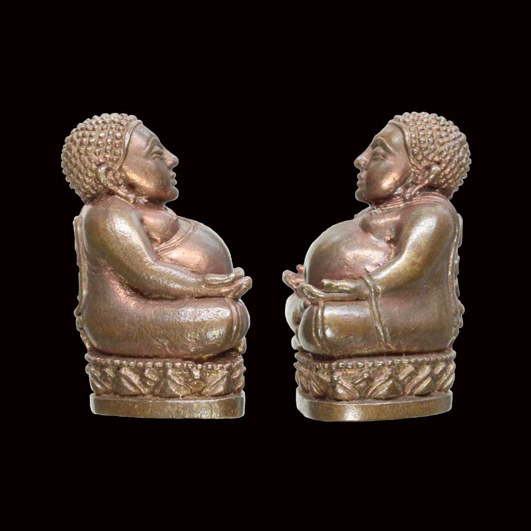 พระสังกัจจายน์รับทรัพย์ (พิมพ์ใหญ่) หลวงพ่อสาคร วัดหนองกรับ ปี54 เนื้อทองสัมริดก้นอุดผง