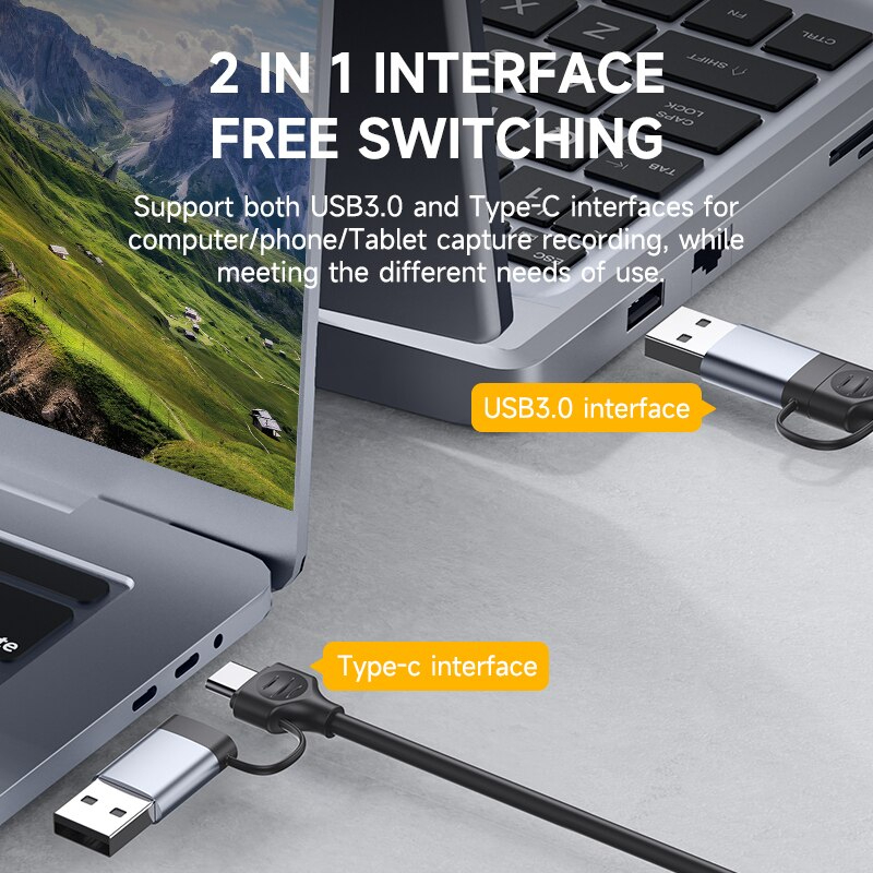 [ออกใบกำกับภาษีได้]Hagibis UCH06 Type-C การ์ด HDMI USB C 1080P HD บันทึกเกมสำหรับ PS4/5สวิทช์ที่ถ่ายทอดสดออกอากาศกล้อง