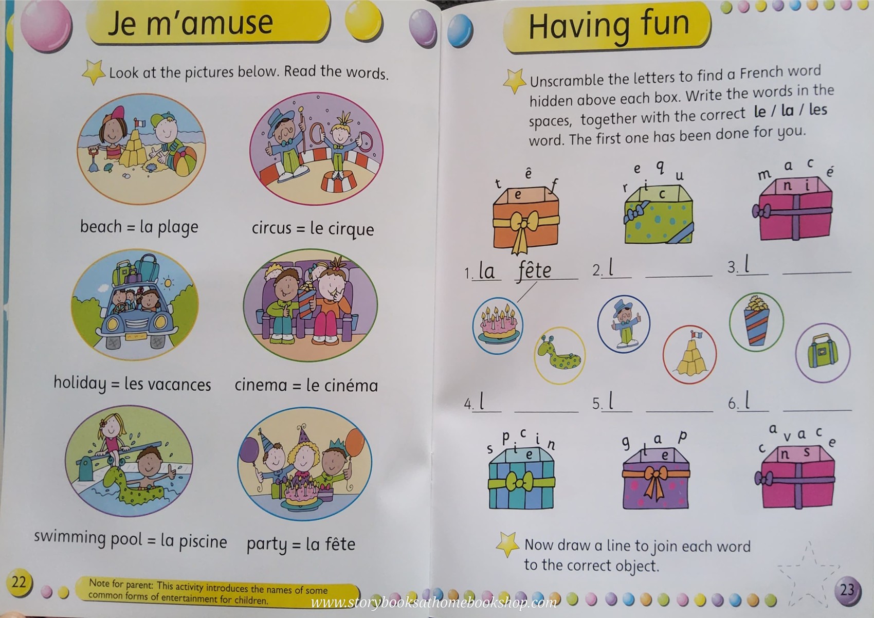 KNOWLEDGE LANGUAGE BOOK** ♥️GOLD STARS STARTING FRENCH WITH CD)