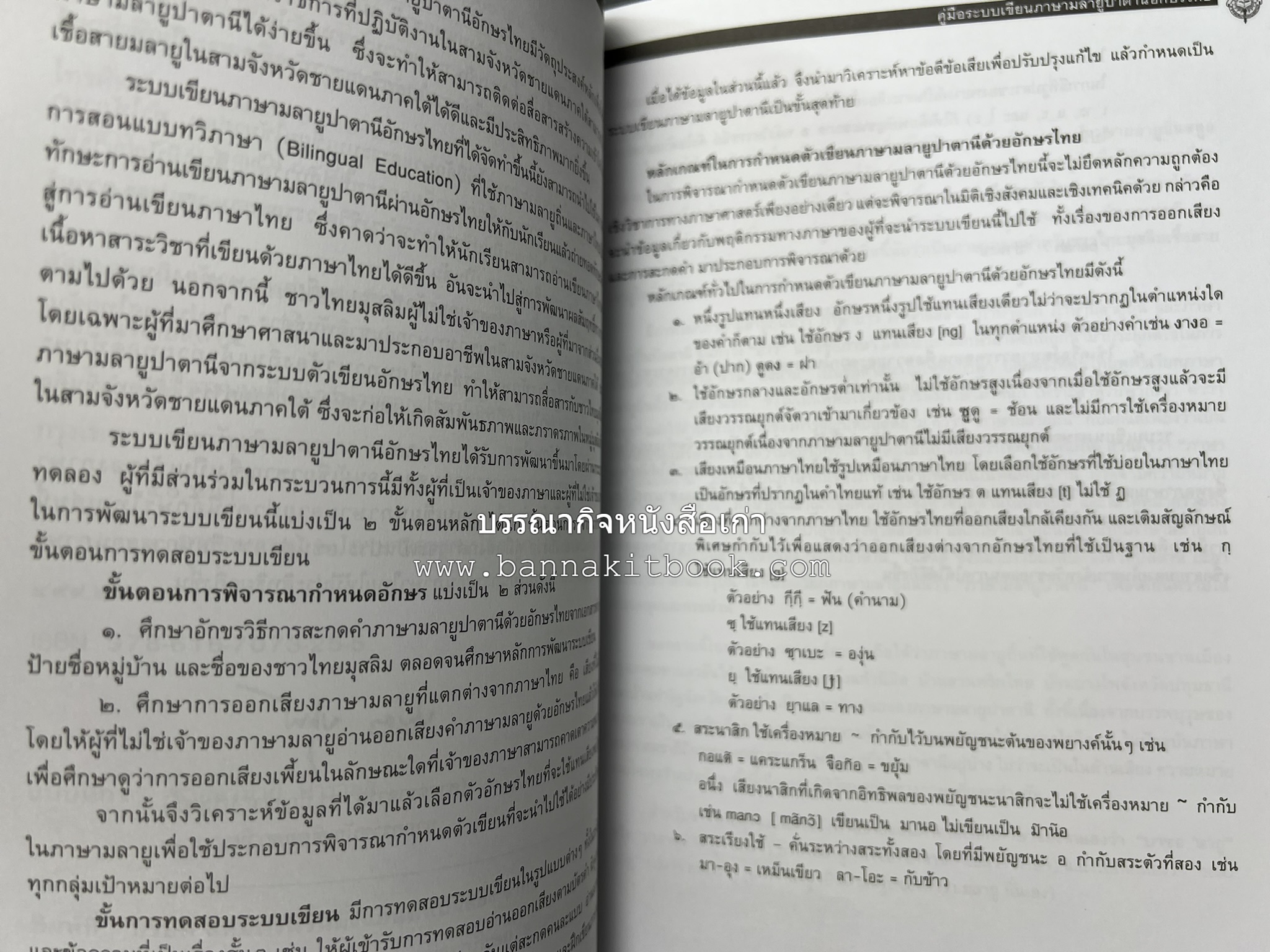 ภาษามลายูปาตานี คู่มือระบบอักษรไทย ฉบับราชบัณฑิตยสถาน โดย : ศาสตราจารย์ ดร.ปัญญา บริสุทธิ์.