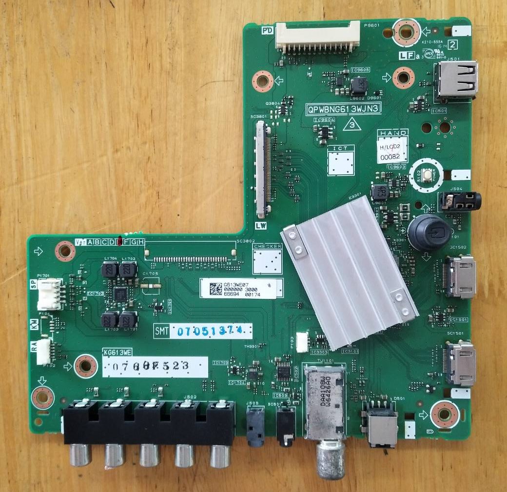 Main Board SHARP (เมนบอร์ด ชาร์ป) อะไหล่แท้/ของถอด ใช้กับรุ่น LC-40LE275X พาร์ทบอร์ด QPWBNG613WJN3