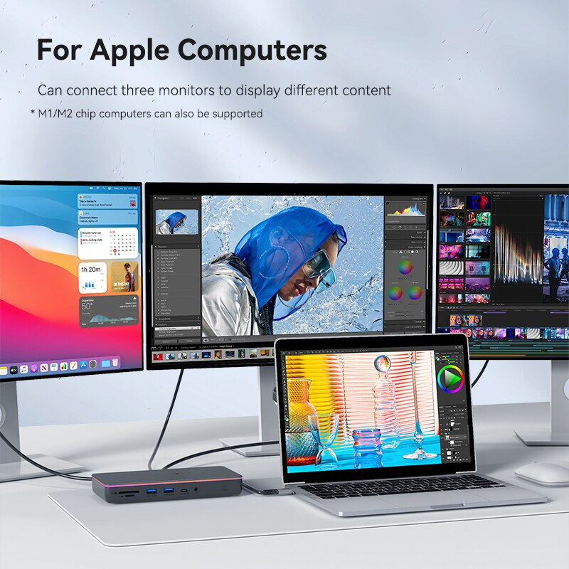 ออกใบกำกับภาษีได้ พร้อมส่งจาก กทม ประกันไทย Hagibis CD100 Display Link สามารถทำให้ Macbook Macmini ชิพ M1 M2 M3 M4 ออก 2จอ 3จอ แบบ Extended ได้