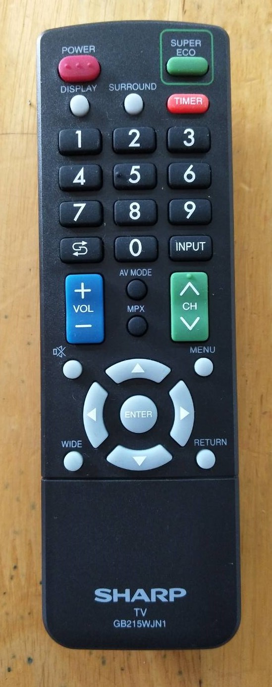 รีโมท ทีวี SHARP รุ่น GB215WJN1