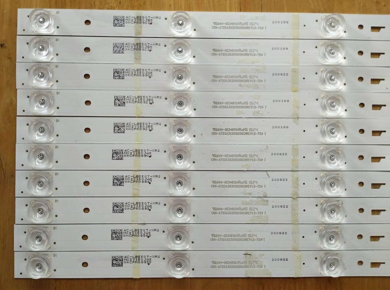 หลอดแบ็คไลท์ (ACONATIC)ของแท้ถอดจากเครื่อง รุ่น55UR542AN *1ชุด10ชิ้น*