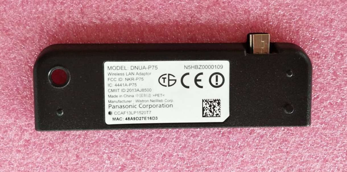 ตัวรับสัญญาณ Wifi Panasonic (พานาโซนิค) อะไหล่แท้/ของถอด รุ่นTH-42AS610T พาร์ท DNUA-P75 N5HBZ0000109
