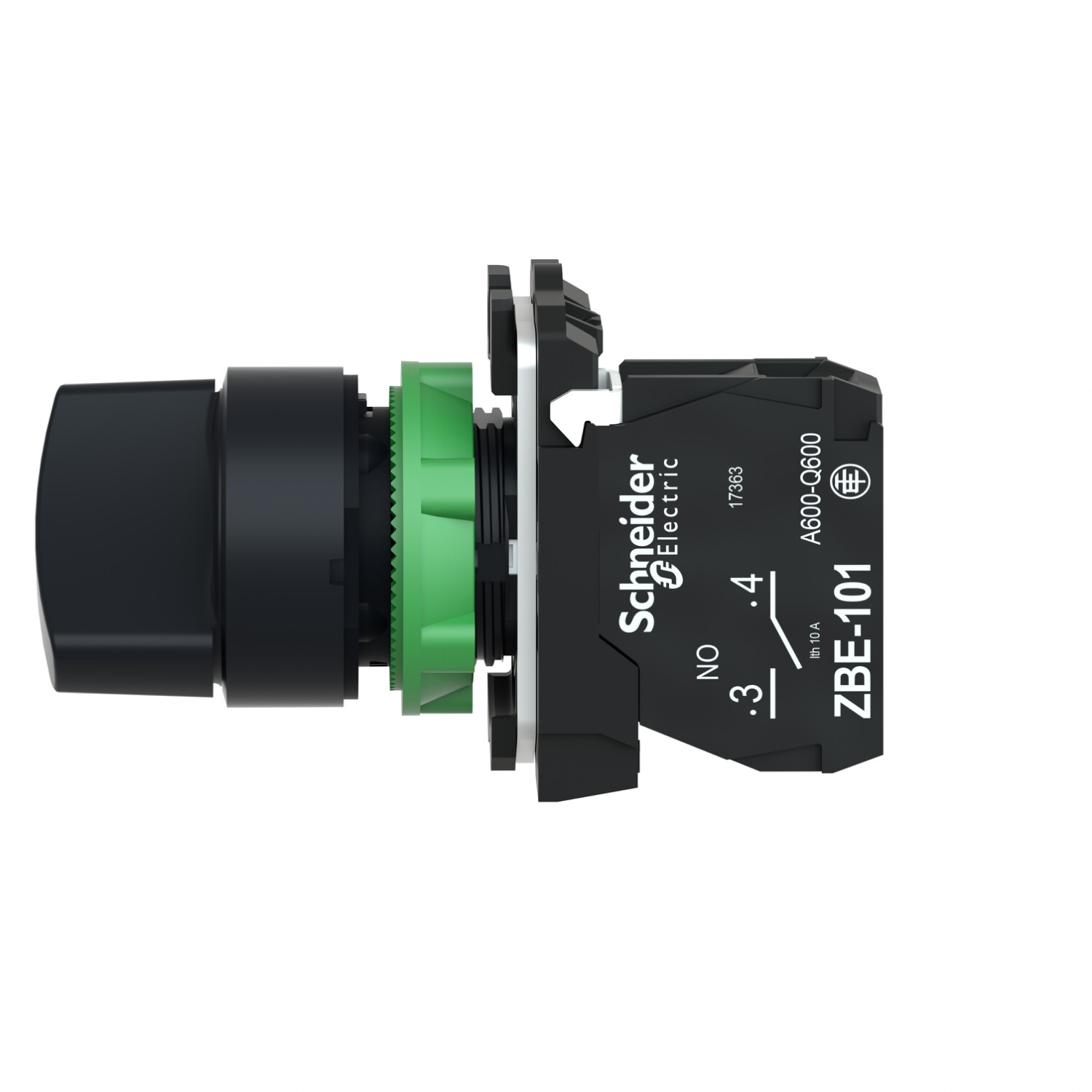 XB5AD41 : สวิตซ์ซีเลคเตอร์ 2 ตำแหน่ง เด้งกลับ, Ø22mm, แบบพลาสติก, 1NO - Schneider Electric - Selector Switches by pik2pak.com