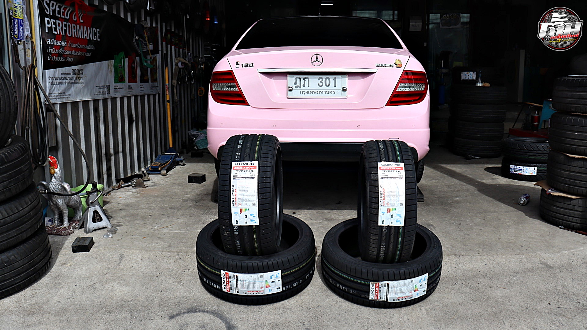 Mercedes Benz C180 เปลี่ยนยาง KUMHO ECSTA PS71 F 225/40R18 92Y R 255/35R18 94Y