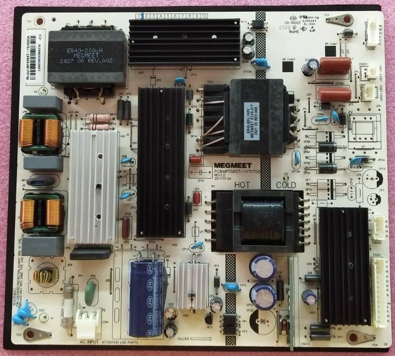 เพาเวอร์ซัพพลายทีวี นาโน Nano อะไหล่แท้มือสองถอดจากเครื่อง รุ่น 55NUD9900 พาสบอร์ด MP5565T-147V700