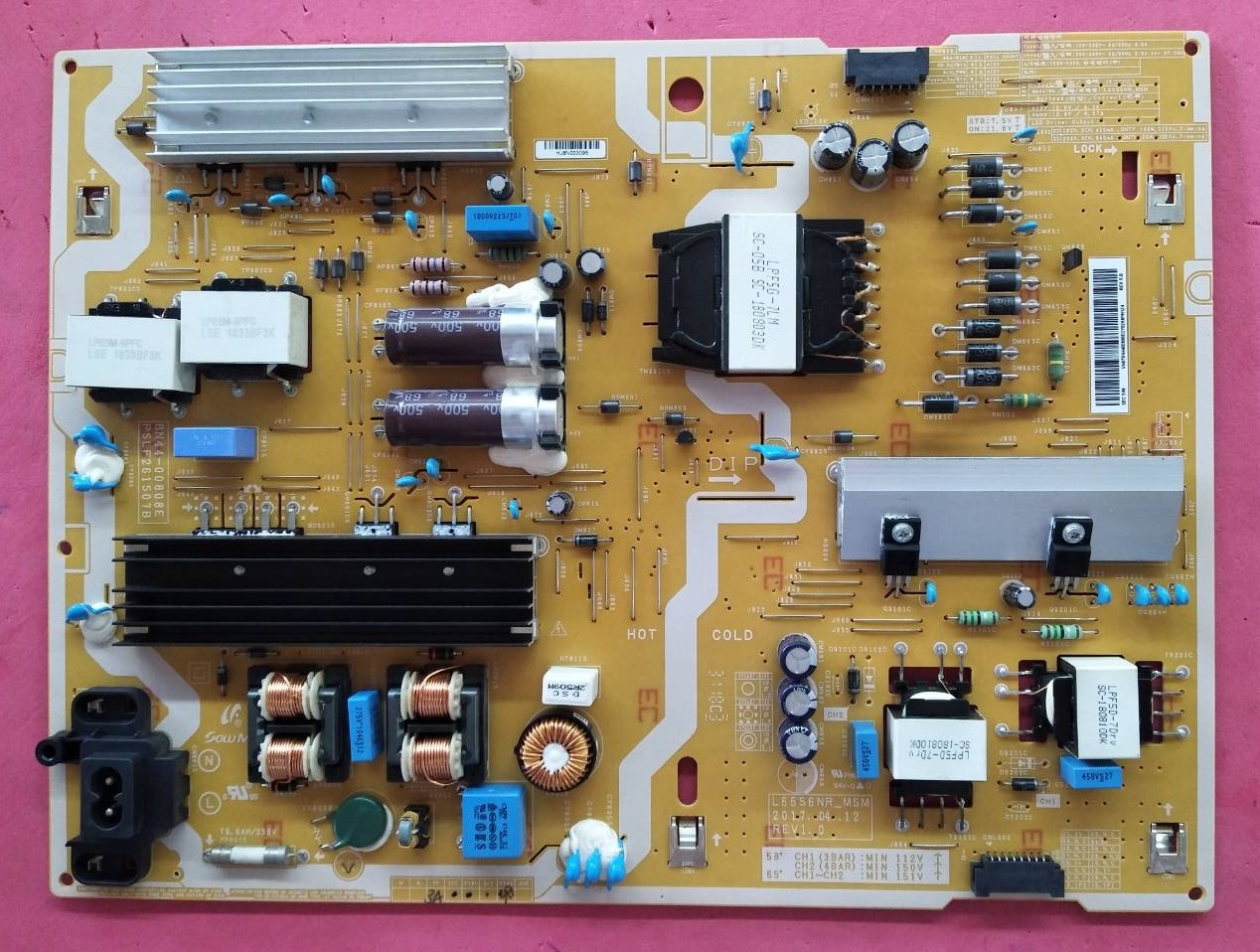 POWER SUPPLY (ซับพลาย) SAMSUNG(ซัมซุง) ของแท้ถอดจากเครื่อง รุ่นเพาเวอร์ซัพพลาย UA58NU7103K :UA65MU6100K :UA65MU6103K :UA65MU6300K พาร์ท BN44-00808E