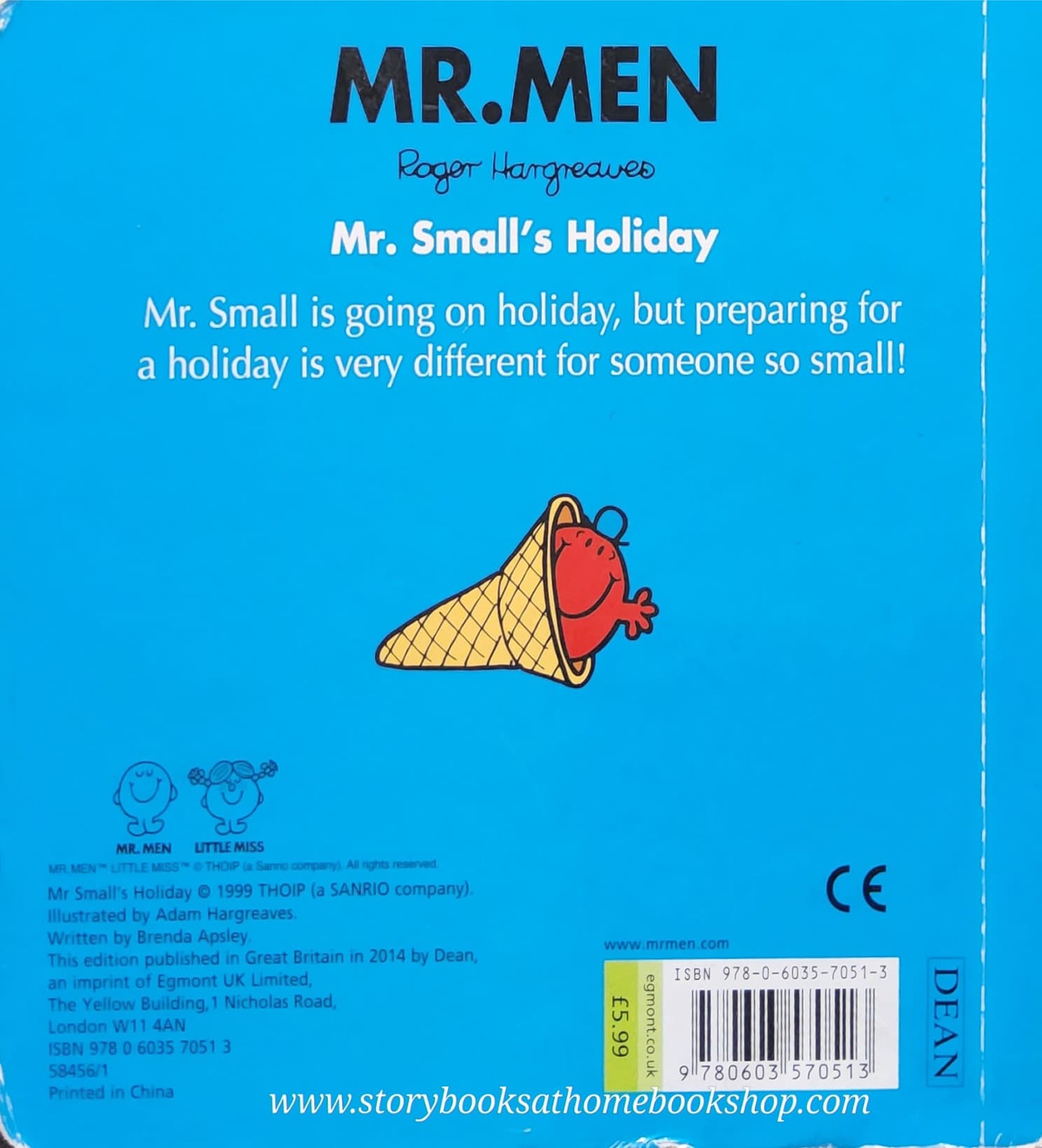 BOARD BOOK ** 🍅🍅MR.MEN: MR.SMALL'S HOLIDAY