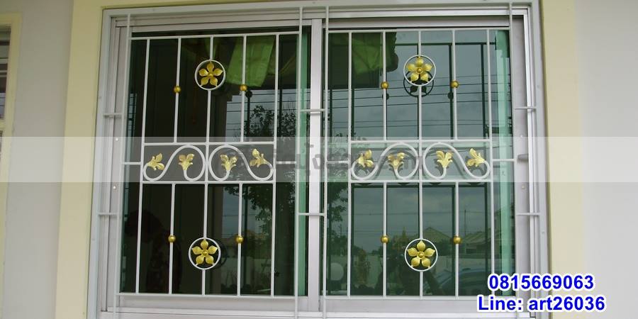 เหล็กดัดพร้อมมุ้งลวด หน้าต่าง