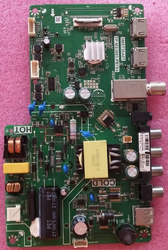 เมนบอร์ดทีวีทีซีแอล TCL ของแท้มือสองพร้อมใช้งาน ใช้กับรุ่นLED32D2920 พาร์ท TP.MS3663.PB784 ทีบาร์ST3151A07-2